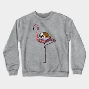 Flamingo and English Bulldog Crewneck Sweatshirt